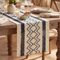 Artoid Mode Dark Blue Stripe Diamond Woven Table Runner 12x108 Inch | Holiday by ArtoidMode
