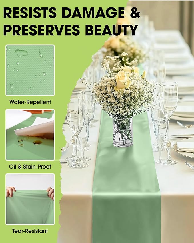 Pureegg Plastic Table Runners Disposable 12 Pack, 14 x 108 Inch Table Runner - Image 3