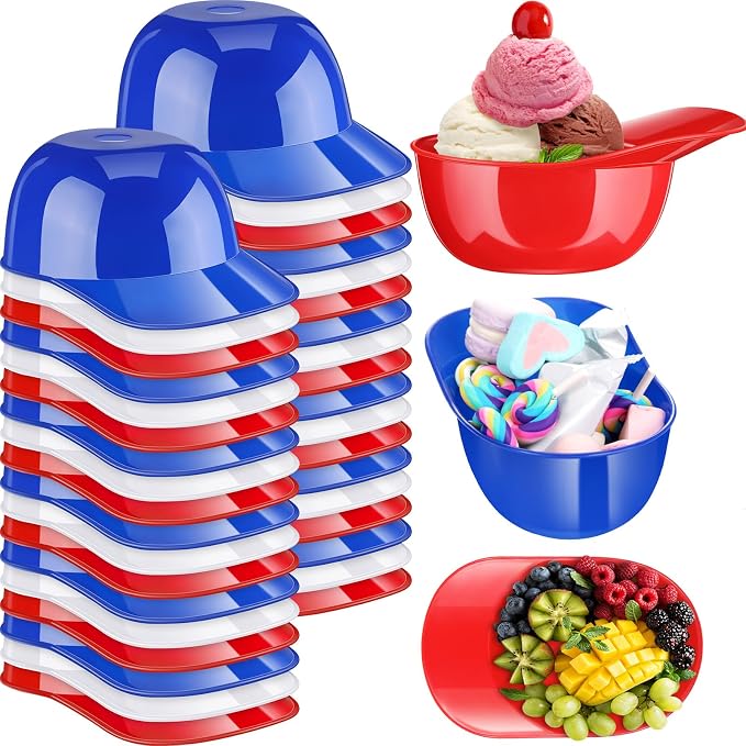 Ice Cream Dessert Baseball Cap Bowls Baseball Helmet Snack Bowl 8 oz Mini Party by Baderke