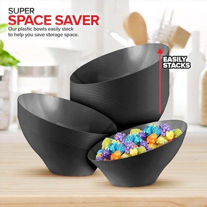 20oz Black Plastic Serving Bowls Medium Disposable Snack Bowl Candy Dishes - Image 7