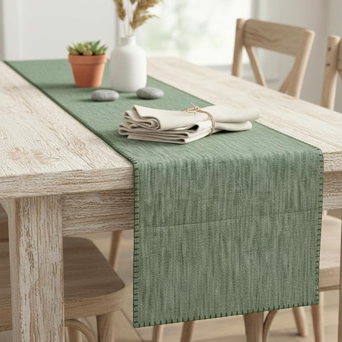 Textured Cloth Table Runner 90 inches Long by OveeshaHomeDecor