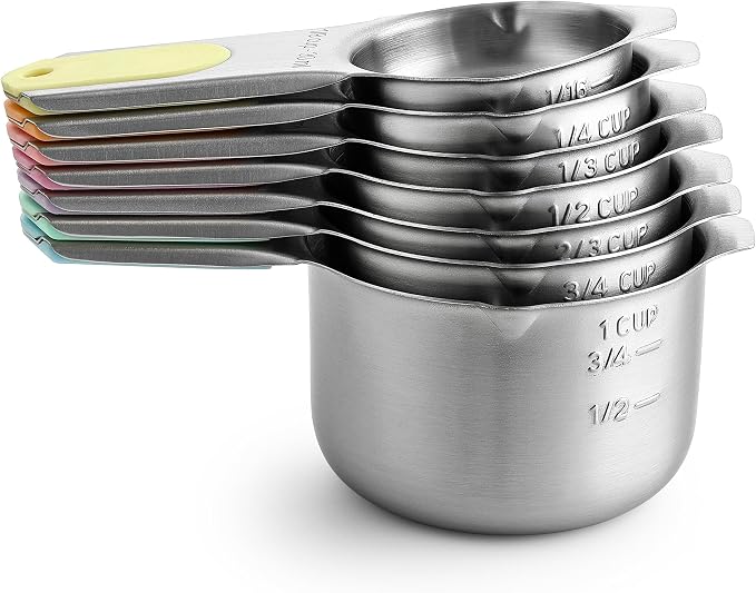 Spring Chef Magnetic Stainless Steel Measuring Cups Set of 7, Pastel | Patented - Image 8
