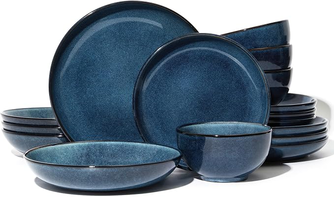 16 Piece Double Bowl Dinnerware Sets by Pokini