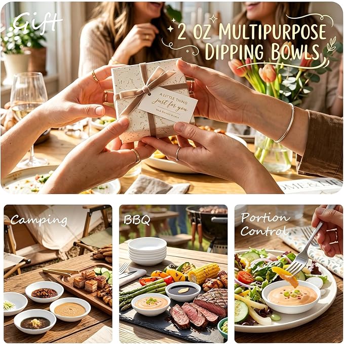 PYRMONT Wheat Straw Dip Bowls 2 OZ Dipping Sauce Bowls Set of 8 Unbreakable - Image 8