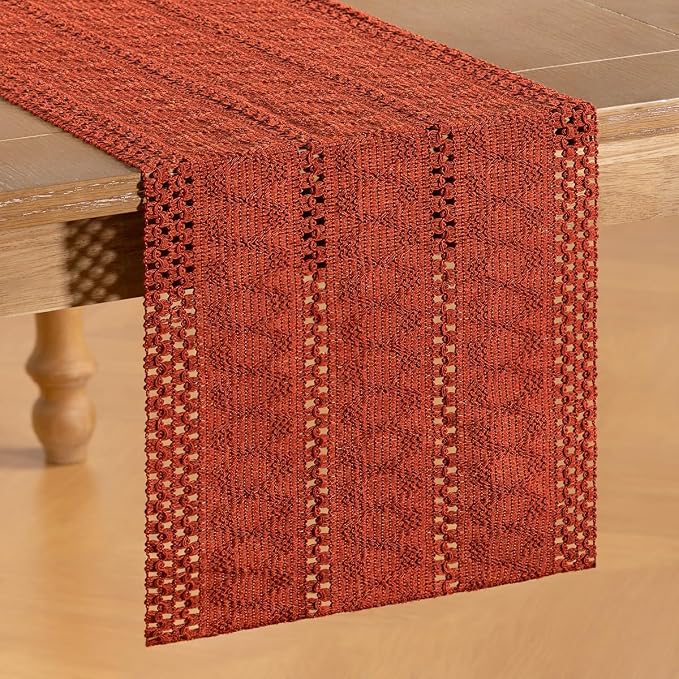 Boho Table Runner Summer Farmhouse Rustic Dining Dresser Scarf Home Decor | - Image 4
