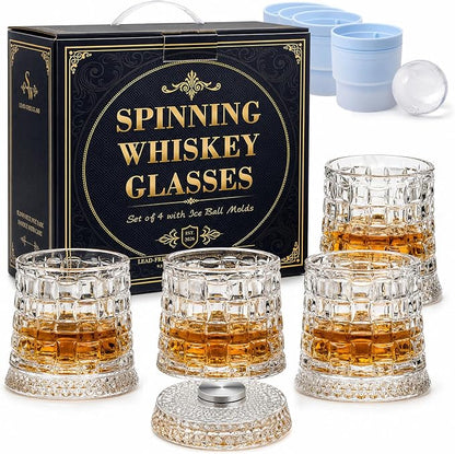 Spinning Whiskey Glasses, Rotating Glass, by DoIDTag
