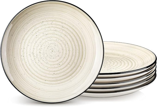 vancasso Bonbon Dinner Plates Set of 6, 10.5 Inch Ceramic Dinner Pasta Plates by vancasso