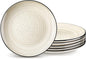 vancasso Bonbon Dinner Plates Set of 6, 10.5 Inch Ceramic Dinner Pasta Plates,Large Dinnerware Plate for Kitchen, Microwave & Dishwasher Safe Serving Bowls, Beige