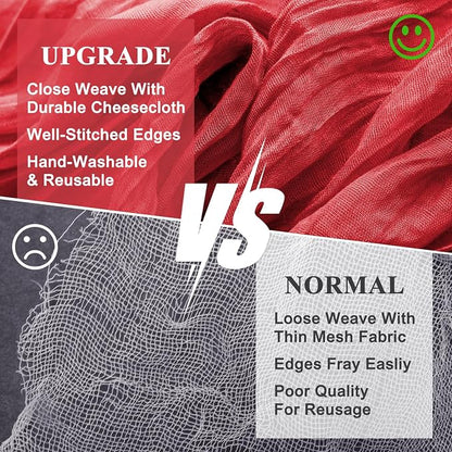 Cheesecloth Table Runner Red 10FT Boho Gauze Runner, 2 Pack | 120 Inch Cheese - Image 4