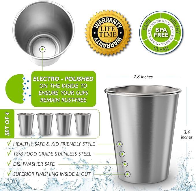 CHILLOUT LIFE Stainless Steel Kids Cups 8 oz - Image 2