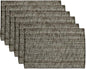 Sweet Home Collection 100% Cotton Placemats for Dining Room Rectangle Two Tone Woven Fabric 13" x 19" Soft Durable Table Mat Set, Set of 6, Chocolate