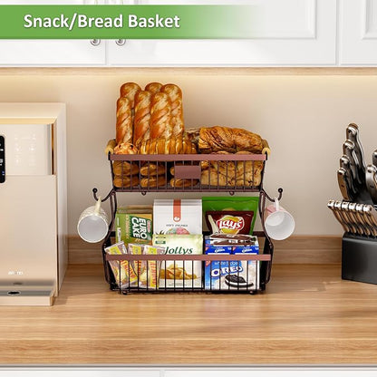 2 Tier Fruit Basket for Kitchen Counter - Image 2