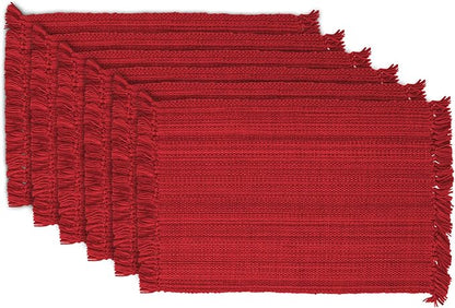 DII Variegated Tabletop Collection, Placemat Set3x19, Tango Red, 6 Piece by DII