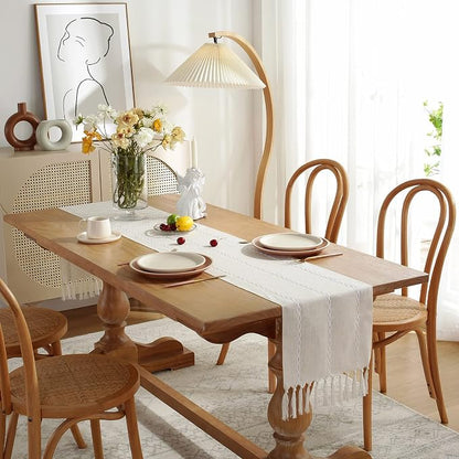 Rustic Boho Table Runner, Farmhouse Table Runners 90 Inches Long - Image 3