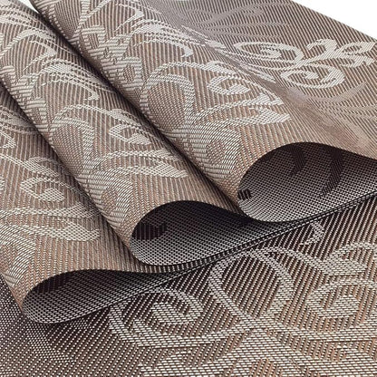 Gugrida Luxury Coffee Placemats Set of 6 Crossweave Woven Vinyl Placemat for Dining Table Heat Resistant Non-Slip Kitchen Table Mats Easy to Clean