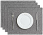 BALCONY & FALCON Placemats Set of 4 Faux Linen Cloth Place Mats Washable Waterproof Wrinkle Resistant Table Placemats for Dining Kitchen Farmhouse Indoor & Outdoor Use(Gray, 13.8”x 17.7”