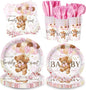 168pcs We Can Bearly Wait Bear Baby Shower Plates Napkins by Vellumvibe