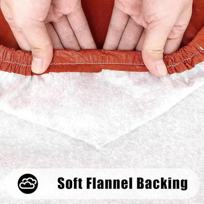 Smiry Rectangle Tablecloth, Elastic Fitted Flannel Backed Vinyl Tablecloths for 6ft Folding Tables, Waterproof Wipeable Table Covers for Indoor, Outdoor, Picnic and Camping (Rust, 30"x72")