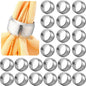 Lallisa 24 Pcs Silver Napkin Rings Bulk Metal Classic Napkin Ring Holders by Lallisa