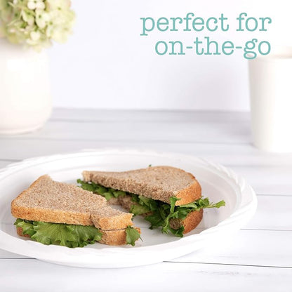 200 Count Disposable 10 Inch White Plastic Dinner Plates Extra Large - Image 4