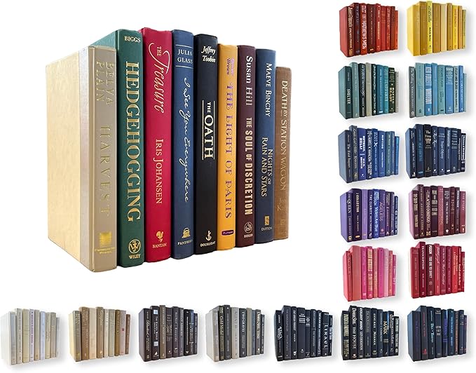 Real Books by Color® (Set of 11, Multicolor) Decorative Bookshelf Home Decor Shelf Styling Photo Prop
