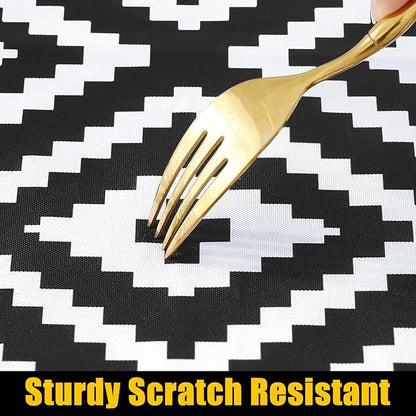 Smiry Rectangle Table Cloth Cover, Waterproof Elastic Fitted Picnic Tablecloth for 4 Foot Tables, Wipeable Flannel Backed Vinyl Tablecloths for Camping, Dining, Outdoor (Black, 24" x 48")