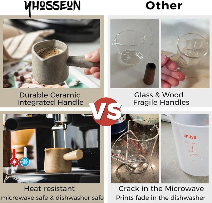 Espresso Cup 3 OZ, Ceramic Espresso Measuring Cup, Double Spouts | Espresso - Image 2