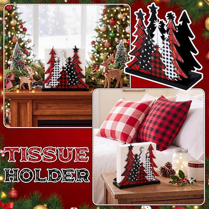 Buffalo Check Christmas Tree Napkin Holder - Image 6