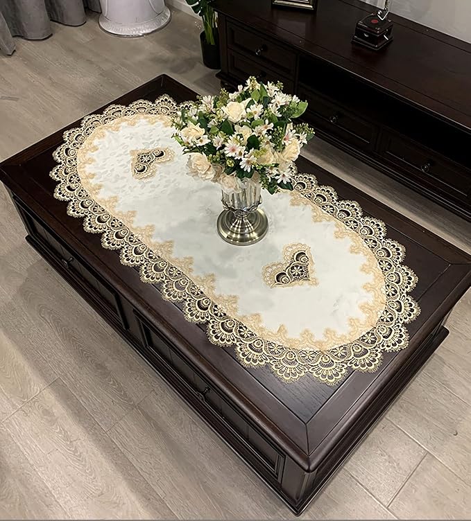 Coffee Tablecloth for Living Room Center Table Doilies Embroidery Lace - Image 3