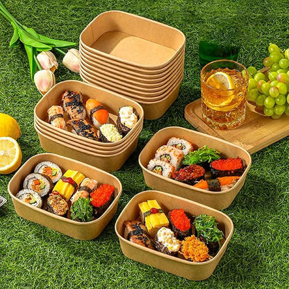 50-Pack 29oz Disposable Kraft Paper Bowls【with Lids and Forks】, Meal Prep - Image 8