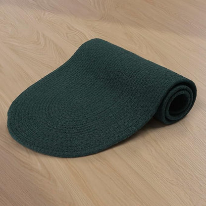 Encasa XO Dining Table Runner, Handmade Ribbed Cotton 12"x36" Dark Green | 100% - Image 6