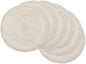 SHACOS Round Placemats Set of 6 Boho Braided Bordered Place Mats 15 inch by SHACOS