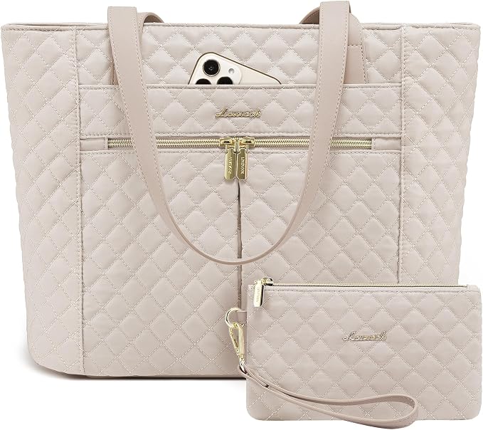 LOVEVOOK Laptop Bag for Women 17 inch, Diamond Quilted Work Tote Bags Womens by LOVEVOOK