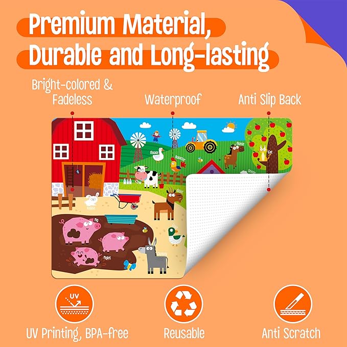 6 Pack Placemats for Kids, Non-Slip Washable Dining Mats, Reusable Jungle - Image 2