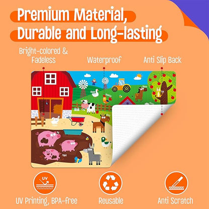 6 Pack Placemats for Kids, Non-Slip Washable Dining Mats, Reusable Jungle - Image 2