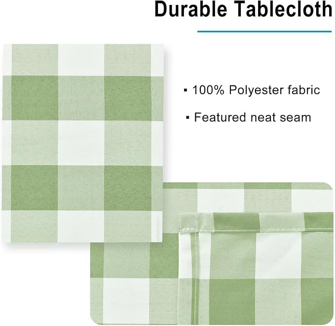 Checkered Tablecloth Rectangle, 60 x 140 Inch - Image 4