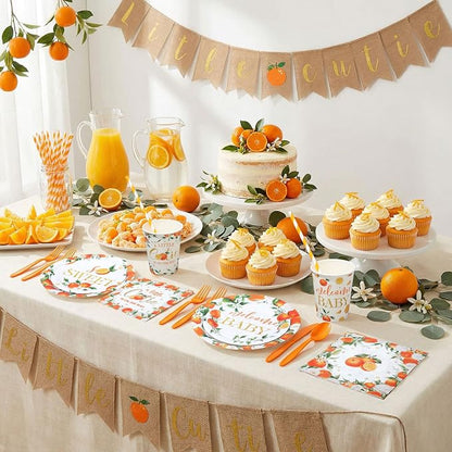 450 Pcs Little Cutie Baby Shower Tableware Set Decorations A Little Cutie is on - Image 5