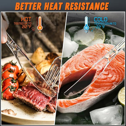 Dipoo 168pc 7.5" Clear Plastic Knives Heavy Duty Upgraded Heat Resistant & BPA - Image 3