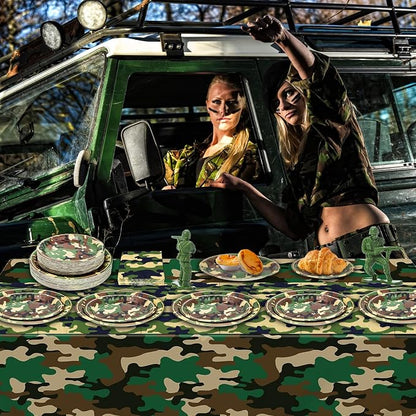 180PCS Camo Paper Plates and Napkins Party Supplies Serve 60, | Disposable - Image 5