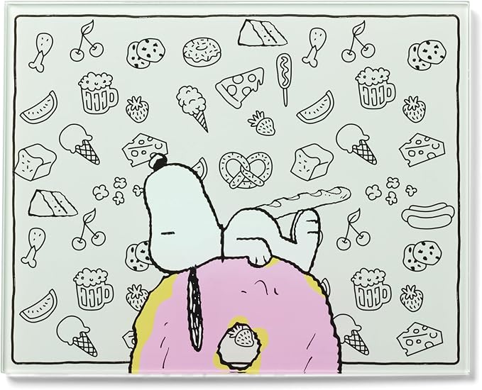 Lenox Chef Snoopy Large Glass Cutting Board | Tempered glass, 13 x 10.5 inch by Lenox