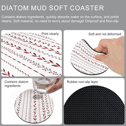 Simple Stripes Coasters Set of 6, Absorbent Coasters - Image 9