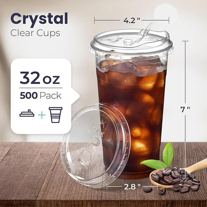 Fit Meal Prep 500 Pack 32 oz Clear Plastic Cups - Image 2