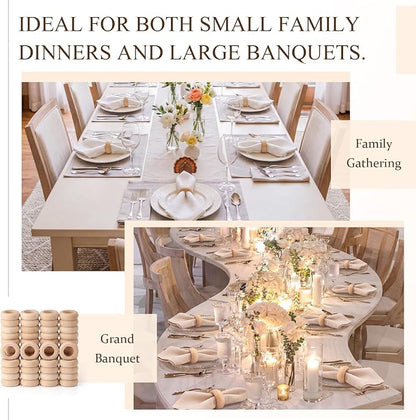 48 Pcs Wooden Napkin Rings Unfinished Wood Table Napkin Holders Farmhouse - Image 7