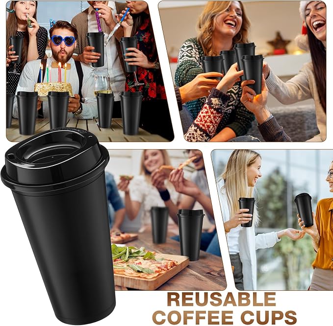 Honeydak 45 Pack 16 oz Reusable Coffee Cups - Image 6