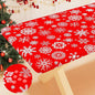 Smiry Plastic Christmas Tablecloth, Snowflake Waterproof Elastic Fitted Table Covers, Wipeable Flannel Backed Vinyl Tablecloths for Christmas Dinner, and New Year Celebration (Red, 30x72 Inches)