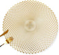 FAVE 8 PCS Vinyl Gold Round Placemats, Spiral Hollow Out Washable for Daily Dining, Holiday Events& Daily Use (15 Inch,8PCS)