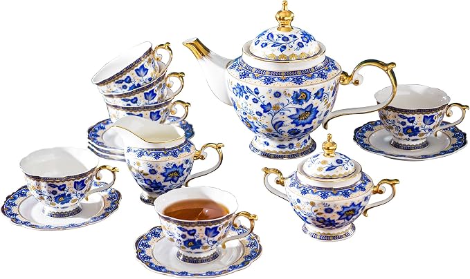 ACMLIFE Tea Set for Adults, Vintage Tea Sets, Bone China Tea Set, Tea Cup Set by ACMLIFE