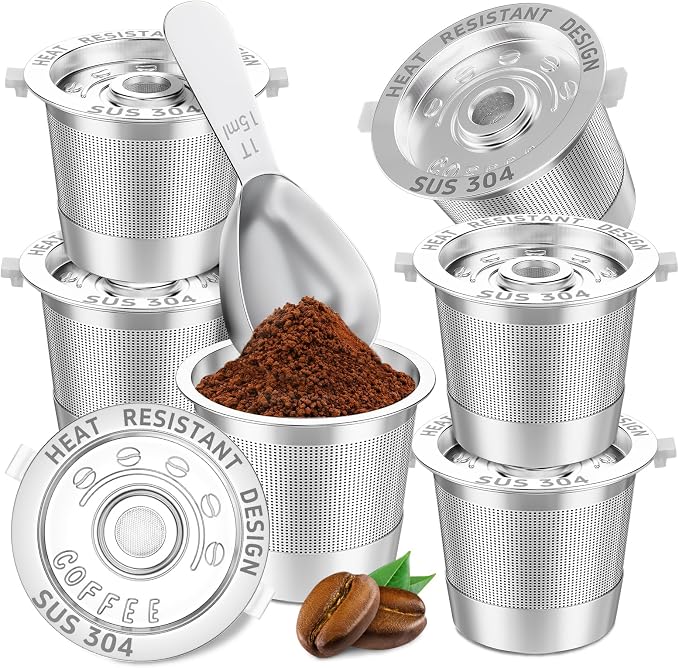 6 Pack Reusable K Cups Coffee Pods by Nessus