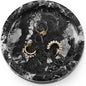 Marble Jewelry Dish 5 Inch Handmade Black Small Trinket Dish, Necklace & Ring Holder for Vanity Decor Accessories, Candle Plate, Key Bowl & Perfume Organzier, Gifts for Women