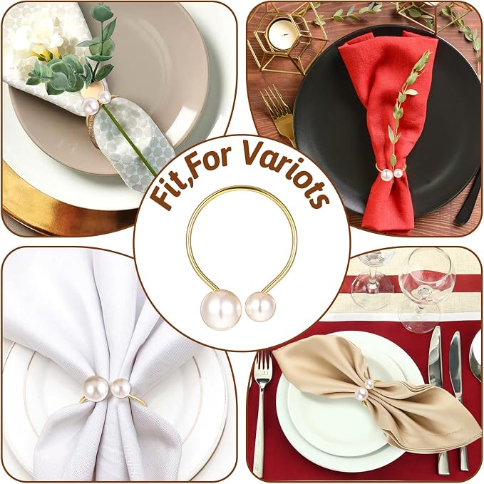 Set of 80 Pearl Napkin Rings - Image 7